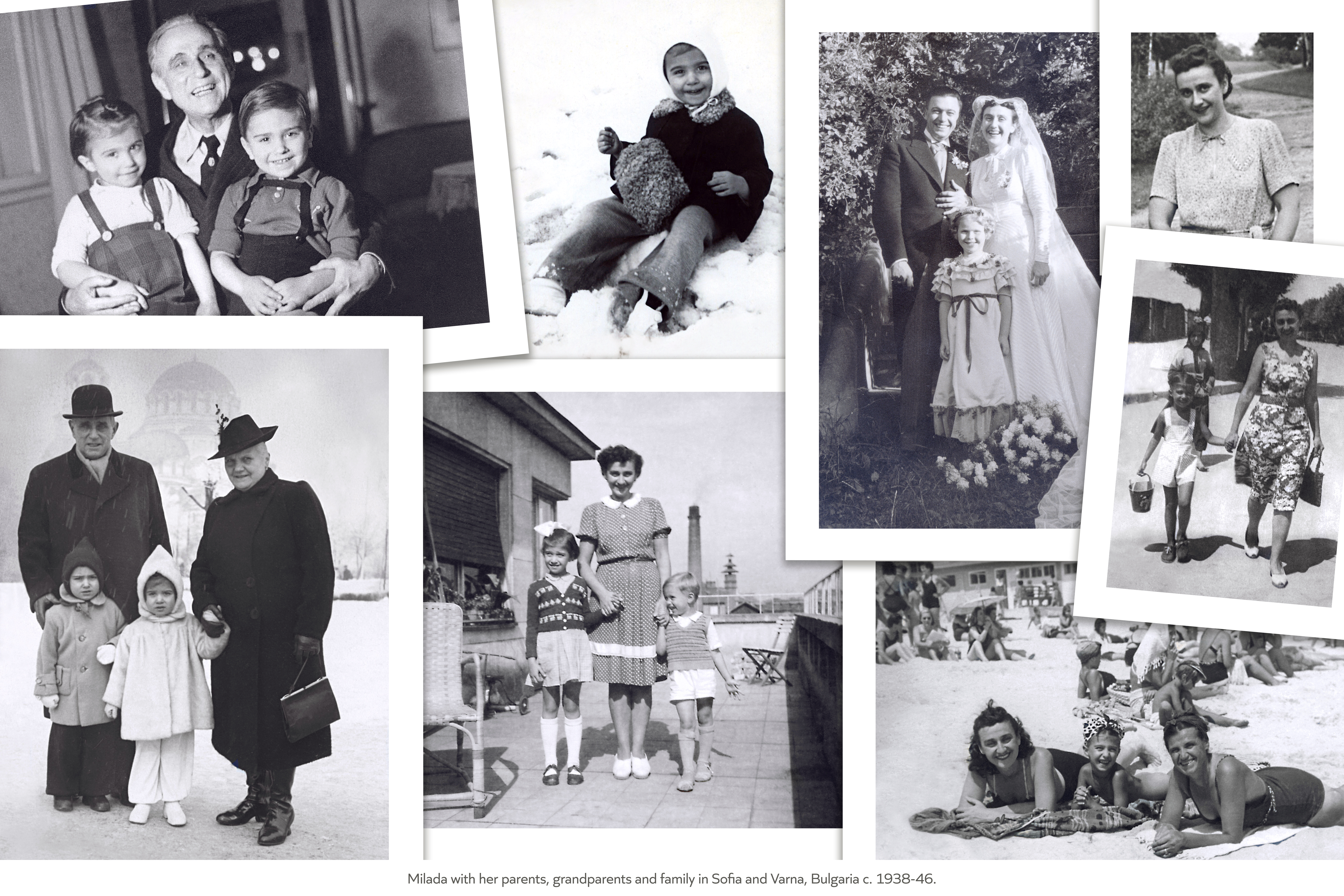 My mother Milada with her parents, grandparents and family in Sofia and Varna, Bulgaria c. 1938-46