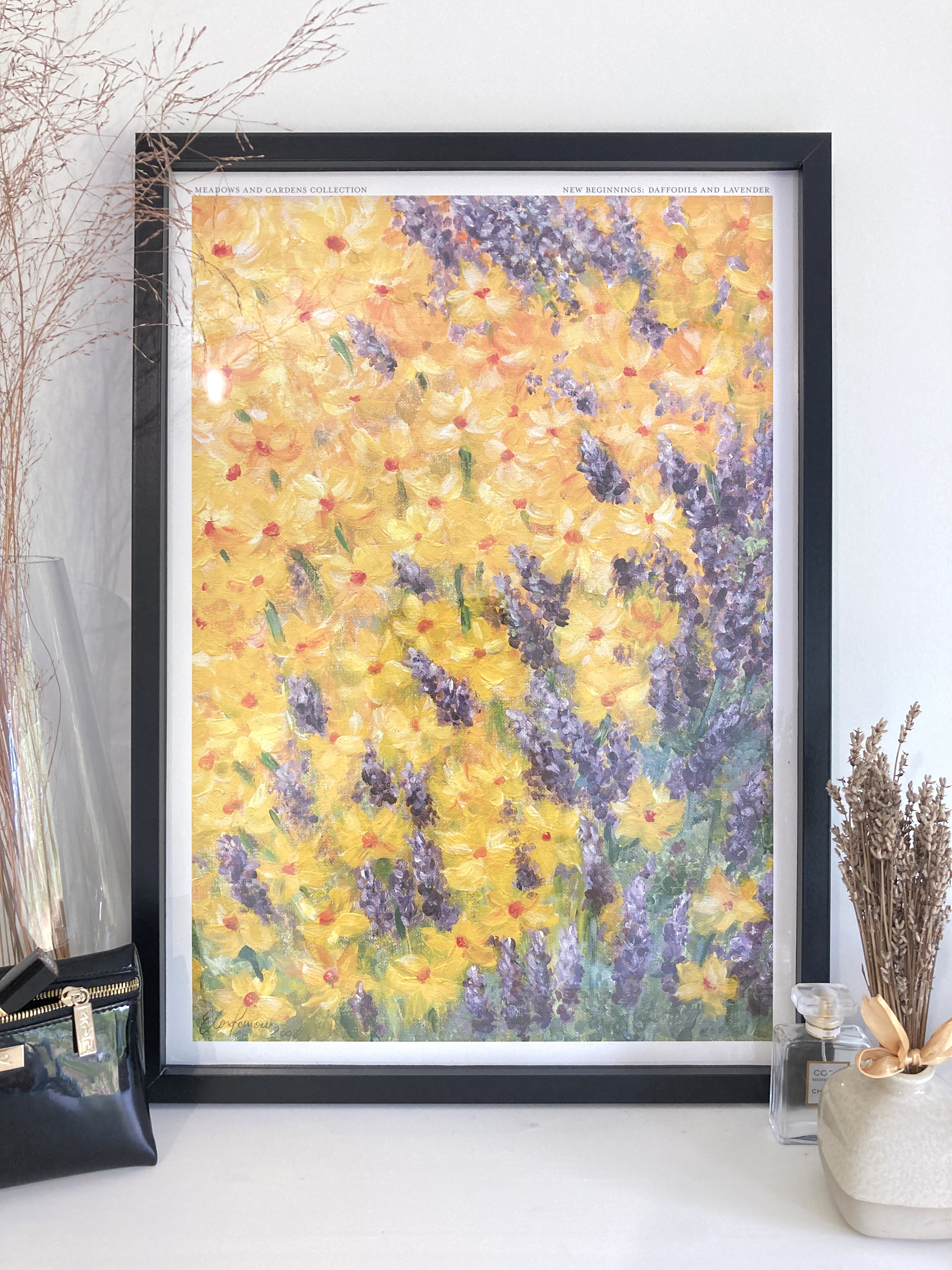 New Beginnings: Daffodils and Lavender Fine Art Print